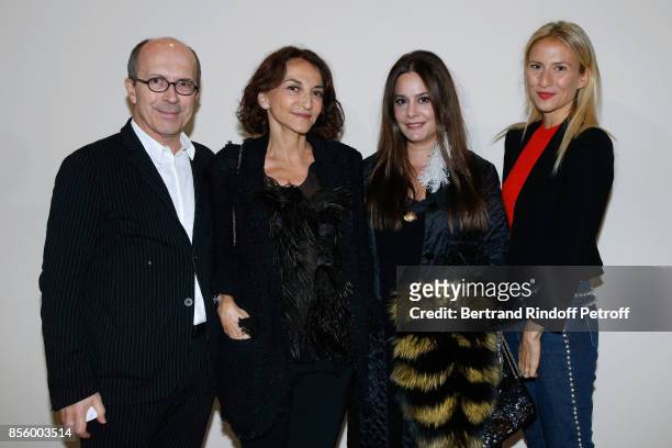 Of Sonia Rykiel, Jean-Marc Loubier, Nathalie Rykiel, Hedieh Loubier and Lola Burstein-Rykiel attend the Sonia Rykiel show as part of the Paris...