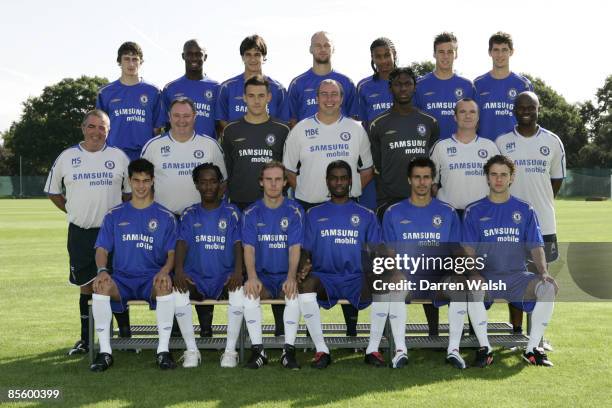 Chelsea Reserves team group, Back row Joe Tillen, Adrian Pettigrew, James Younghusband, Steve Watt, Michael Mancienne, Jimmy Smith, Danny Hollands,...