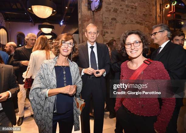 Piero Fassino and his wife togheter Francesca Leon during the OGR concert on September 30, 2017 in Turin, Italy.