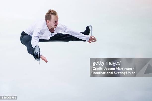 Alexander Majorov of Sweden performs in the Gala Exhibition during the Nebelhorn Trophy 2017 at Eissportzentrum on September 30, 2017 in Oberstdorf,...