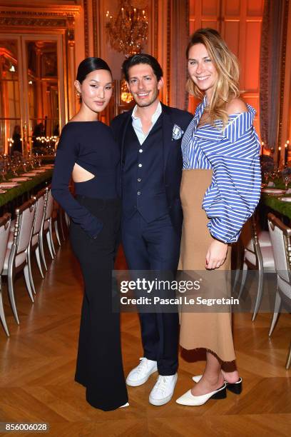 Nicole Warne, Edgardo Osorio, Daria Veledeeva attend the Buro 24/7 X Farfetch Fashion Forward Initiative as part of the Paris Fashion Week Womenswear...