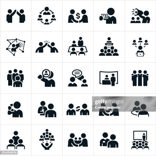 stockillustraties, clipart, cartoons en iconen met business networking pictogrammen - communication icons