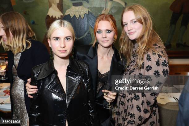 Isabella Burley, Katie Shillingford and Lizzie Walker attend a dinner in Paris to celebrate Another Magazine A/W17 hosted by Vivienne Westwood,...