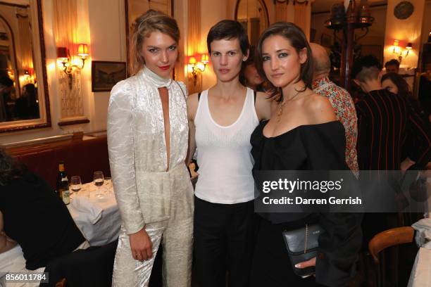 Andera Mary Marshal, Saskia De Brauw and Arizona Muse attend a dinner in Paris to celebrate Another Magazine A/W17 hosted by Vivienne Westwood,...