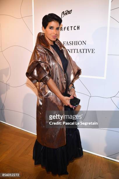 Deena Aljuhani Abdulaziz attends the Buro 24/7 X Farfetch Fashion Forward Initiative as part of the Paris Fashion Week Womenswear Spring/Summer 2018...