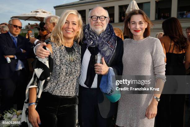 Judith Milberg, Juergen Flimm, outgoing director of Staatsoper and Christiane Paul attend the 'Staatsoper fuer alle' at Hotel De Rome on September...
