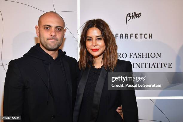 Josh Goot and Christine Centenera attend the Buro 24/7 X Farfetch Fashion Forward Initiative as part of the Paris Fashion Week Womenswear...