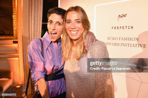 Yasmin Sewell and Daniela Cecilio Neves attend the Buro 24/7 X Farfetch Fashion Forward Initiative as part of the Paris Fashion Week Womenswear...