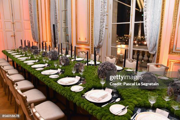 Table settings at the Buro 24/7 X Farfetch Fashion Forward Initiative as part of the Paris Fashion Week Womenswear Spring/Summer 2018 at Hotel...