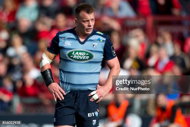 Matthew Rees of Cardiff during the Guinness PRO14 Conference A Round 5 match between Munster Rugby and Cardiff Blues at Thomond Park in Limerick,...