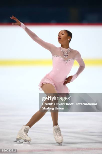 Noemie Bodenstein of Switzerland performs in the Junior Ladies Free Skating Program during day four of the ISU Junior Grand Prix of Figure Skating at...