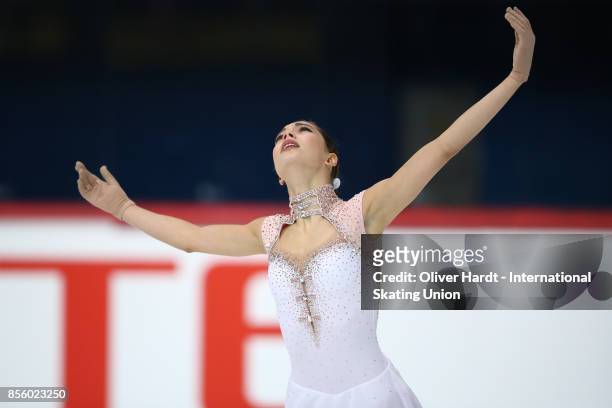 Elisabetta Leccardi of Italy performs in the Junior Ladies Free Skating Program during day four of the ISU Junior Grand Prix of Figure Skating at Dom...
