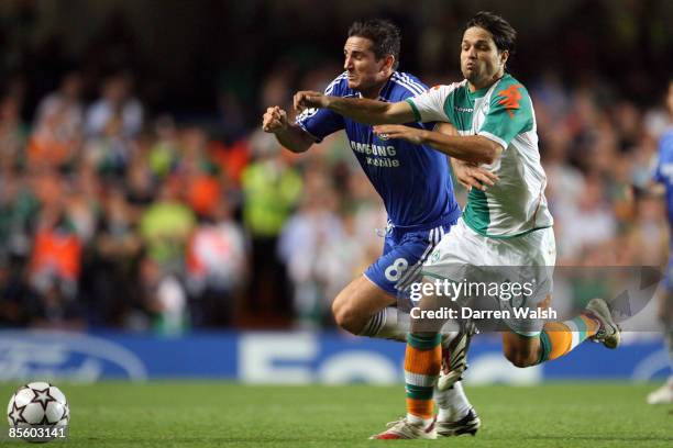 Werder Bremen's Diego and Chelsea's Frank Lampard