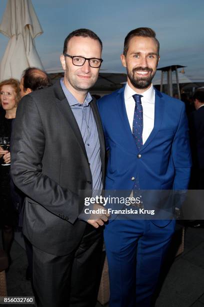 German politician Jens Spahn and Daniel Funke attend the 'Staatsoper fuer alle' at Hotel De Rome on September 30, 2017 in Berlin, Germany.