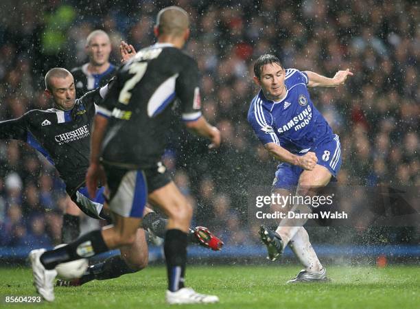 Chelsea's Frank Lampard scores his second goal aganist Macclesfield Town