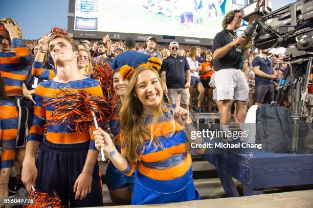 Fans of the Auburn Tigers cheer during their game against the Mississippi State Bulldogs at Jordan-Hare Stadium on September 30, 2017 in Auburn,...