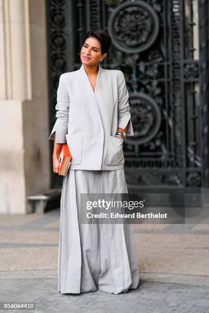 Deena Aljuhani Abdulaziz, outside Elie Saab, during Paris Fashion Week Womenswear Spring/Summer 2018, on September 30, 2017 in Paris, France.