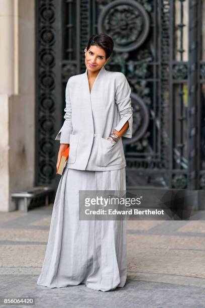 Deena Aljuhani Abdulaziz, outside Elie Saab, during Paris Fashion Week Womenswear Spring/Summer 2018, on September 30, 2017 in Paris, France.