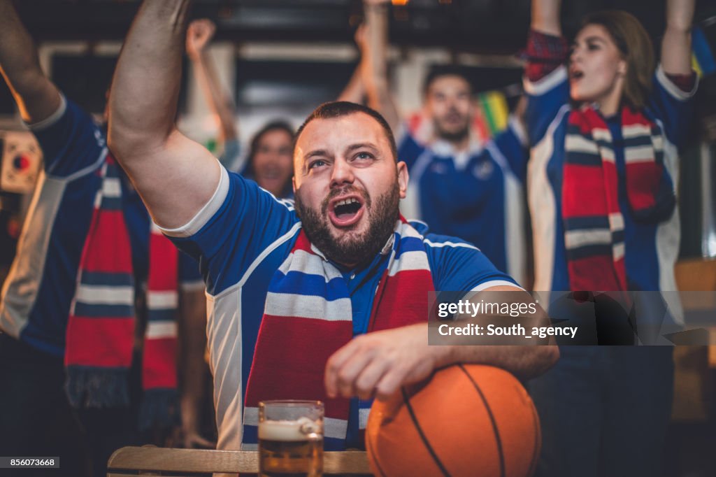 Friends at sport bar