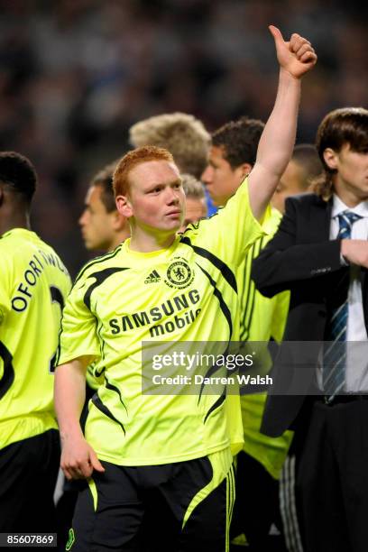 Chelsea's Michael Woods gives a thumbs up at the final whistle