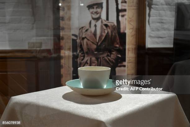 Picture taken on September 29, 2017 in Moscow shows personal belongings of British KGB agent Kim Philby at the exhibition "Kim Philby in espionage...