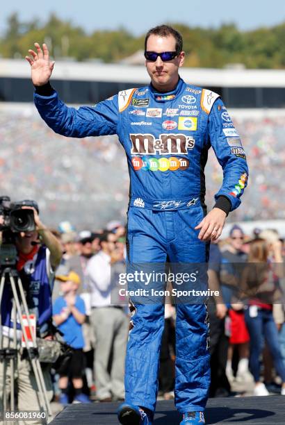 Kyle Busch, Monster Energy NASCAR Cup Series driver of the M&M's Caramel Toyota , during introductions for the Monster Energy Cup Series ISM Connect...