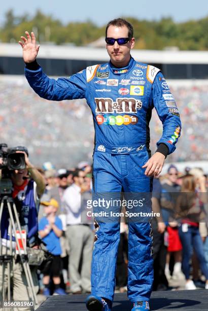 Kyle Busch, Monster Energy NASCAR Cup Series driver of the M&M's Caramel Toyota , during introductions for the Monster Energy Cup Series ISM Connect...