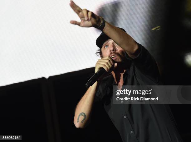 Singer/Songwriter Chris Janson performs during Sam Hunt 15 In A 30 Tour Featuring Maren Morris, Chris Janson and Ryan Follese at Ascend Amphitheater...