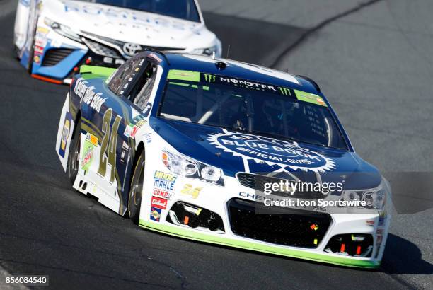 Chase Elliott, Monster Energy NASCAR Cup Series driver of the Kelley Blue Book Chevrolet , during the Monster Energy Cup Series ISM Connect 300 on...