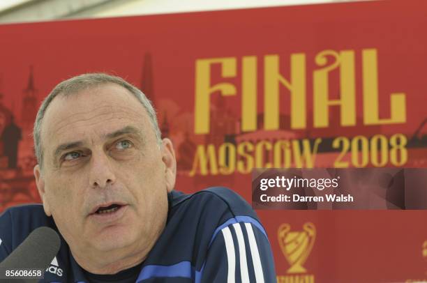 Chelsea manager Avram Grant during the press conference