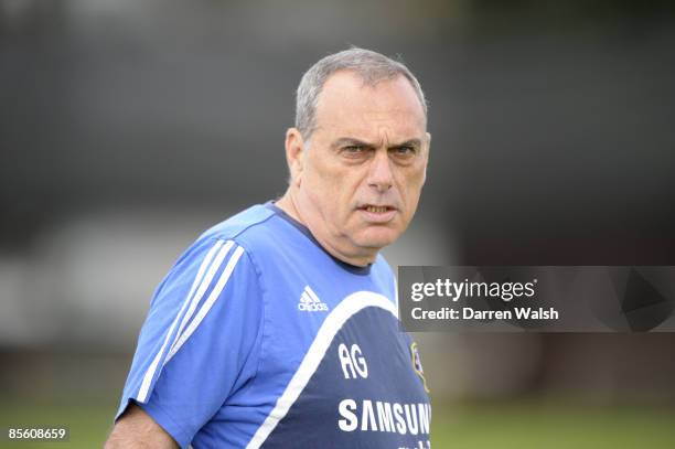 Chelsea manager Avram Grant during training