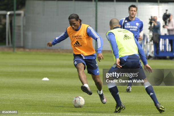 Chelsea's Didier Drogba during training