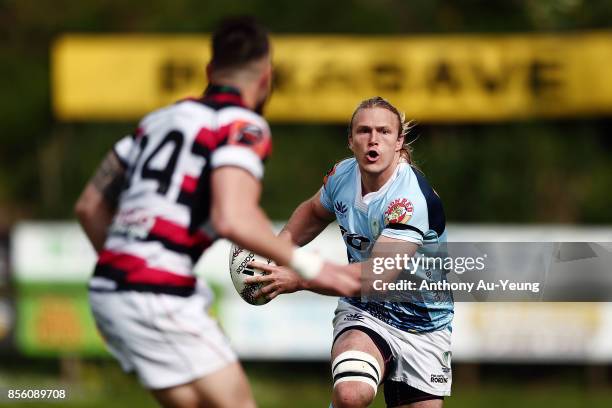 Matt Matich of Northland makes a run during the round seven Mitre 10 Cup match between Counties Manukau and Northland at ECOLight Stadium on October...