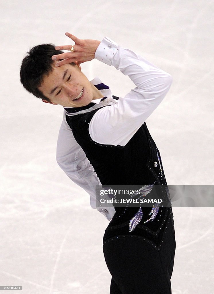 Patrick Chan from Canada performs during