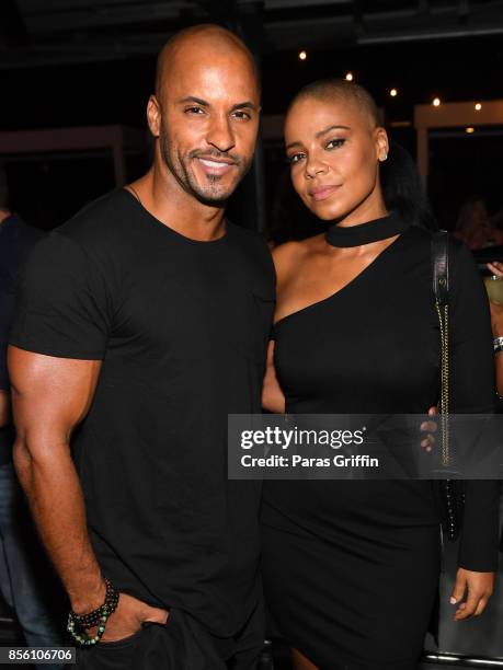 Actor Ricky Whittle and actress Sanaa Lathan at "Nappily Ever After" wrap party at Suite Lounge on September 30, 2017 in Atlanta, Georgia.