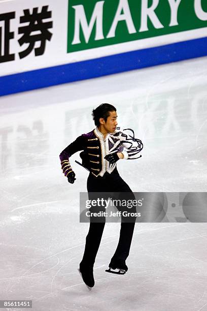 Nobunari Oda of Japan competes in the Men's Short Program during the 2009 ISU World Figure Skating Championships at Staples Center March 25, 2009 in...