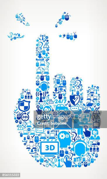 pointing hand tech support vector icon pattern - server technician stock illustrations