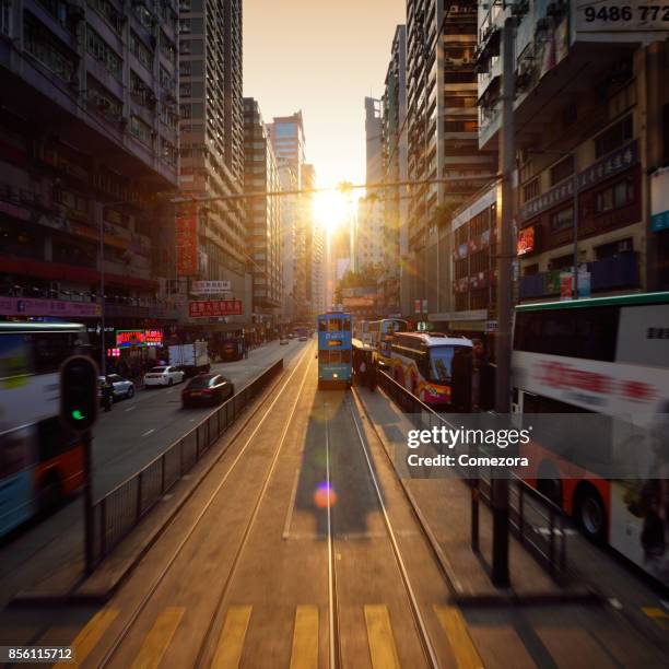 Dimensional City Traffic at Sunset, Hong Kong