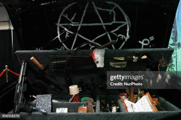 Dean Winchester's 1967 Impala from the Supernatural television series on display at the Walker Stalker Convention at the Philadelphia Expo Center at...