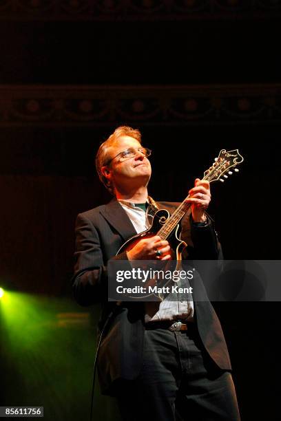 Musician Chris Leslie of Fairport Convention performs on stage at Teenage Cancer Trust benefit concert at the Royal Albert Hall on March 25, 2009 in...