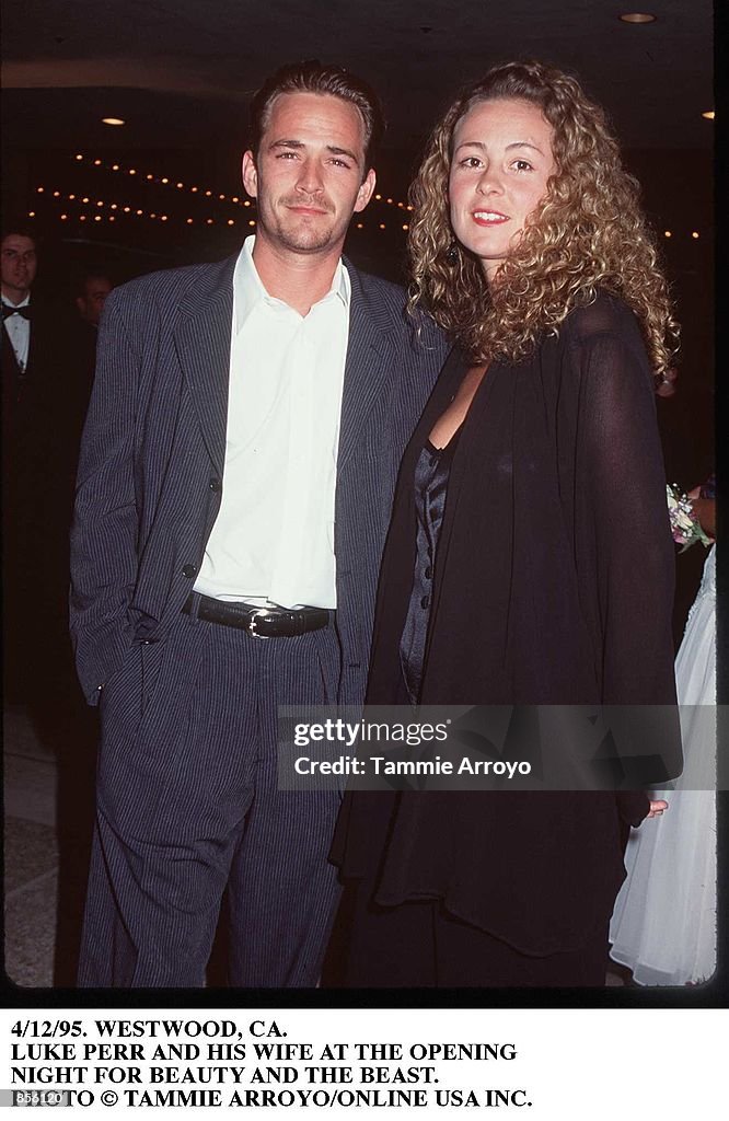 Minnie Sharp Westwood, CA. Luke Perry with his wife, Minnie Sharp at the premiere ...