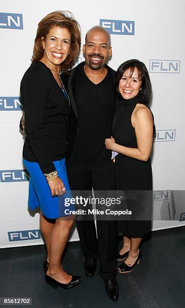 Today Show Fourth Hour Anchor Hoda Koty, Lloyd Boston and NBC Today Show Producer Alicia Ybarbo attend "Closet Cases" premiere party at The London...
