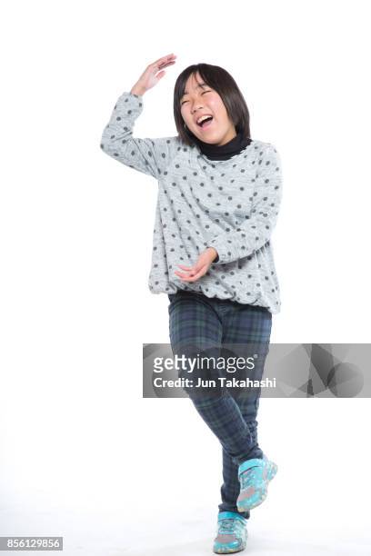 japanese woman on white back ground - 若い カワイイ 女の子 日本人 ストックフォトと画像