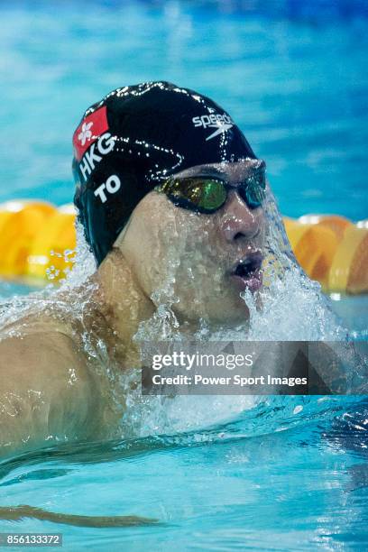 Kenneth To of Hong Kong during the FINA Swimming World Cup Men's 200m Individual Medley Heat 1 on October 01, 2017 in Hong Kong, Hong Kong.
