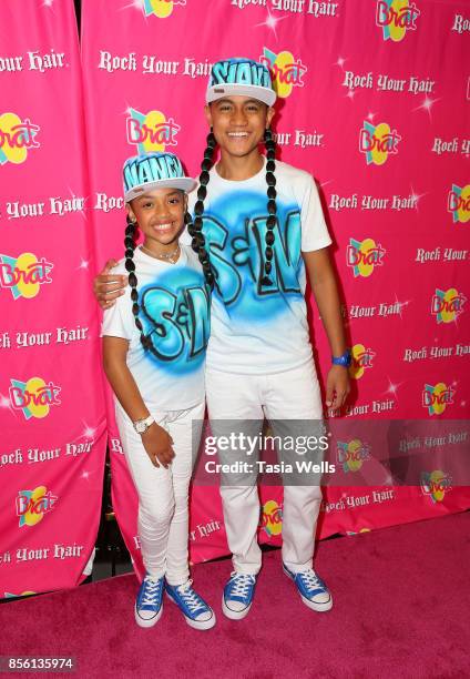 Nancy Fifita and SIAKI Sii at Rock Your Hair Presents: Rock Back to School Concert & Party on September 30, 2017 in Los Angeles, California.