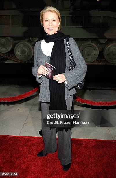 Actress Leslie Easterbrook arrives at the Premiere Of "American Identity" on March 25, 2009 at the Samuel Goldwyn Theater at the Academy of Motion...