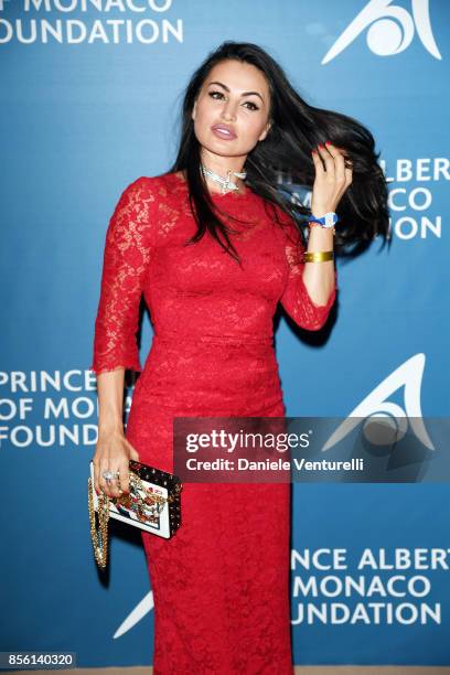 Emilia Kazandjian attends the inaugural 'Monte-Carlo Gala for the Global Ocean' honoring Leonardo DiCaprio at the Monaco Garnier Opera on September...