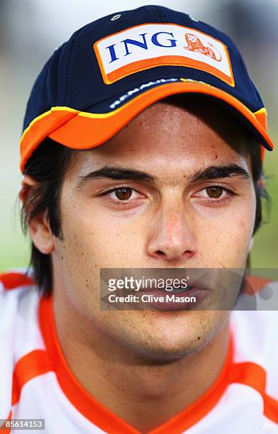 Nelson Piquet of Brazil and Renault is seen in the paddock during previews to the Australian Formula One Grand Prix at the Albert Park Circuit on...