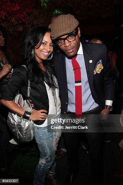 Singer Rhea and Keino Benjamin attend the Roc4life.com launch party at Greenhouse on March 25, 2009 in New York City.