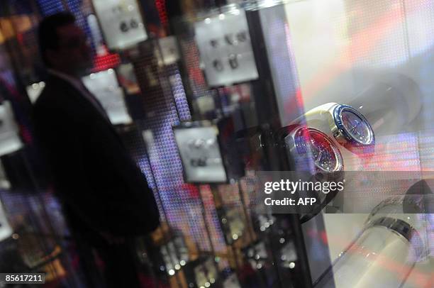 Watches are exposed on Dolce and Gabbana's stand at the Baselworld 2009 watch and jewellery show on March 26, 2009 in Basel. The glittering watch and...